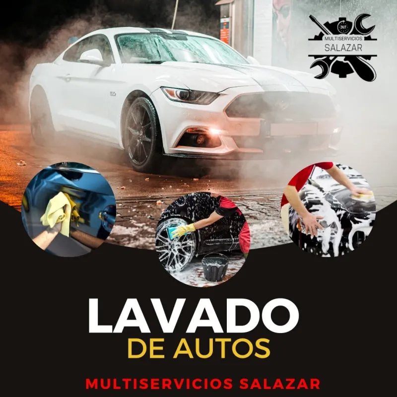 Promoción de lavado de autos con detalle visual